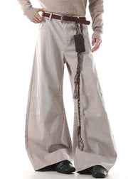 Casual Khaki Wrinkled High Waist Denim Men Pants Fall