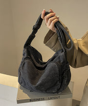 Casual Light Blue Solid Durable Denim Message Bag