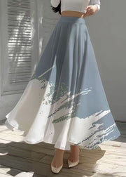 Casual Mixed Color Exra Large Hem Draping Chiffon Skirts Summer