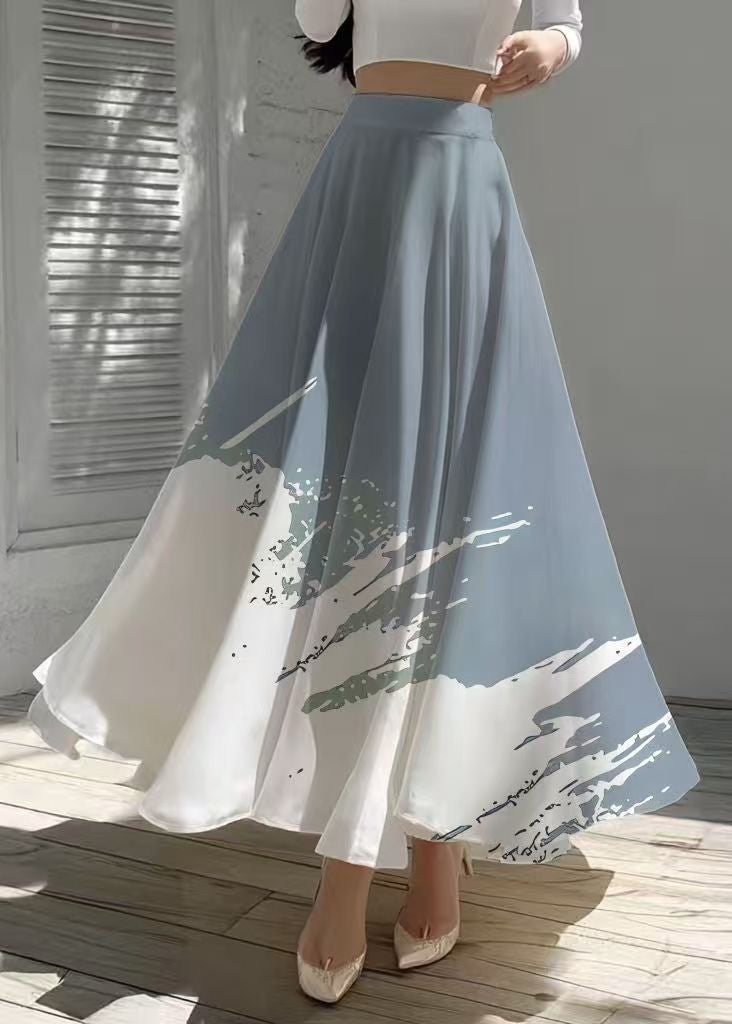 Casual Mixed Color Exra Large Hem Draping Chiffon Skirts Summer