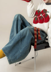 Casual Navy Oversized Patchwork Denim Harem Pants Spring