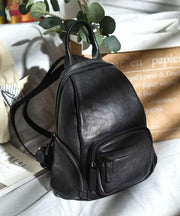 Casual Orange Large Capacity Leather Tote Backpack Handbag