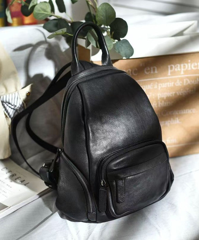 Casual Orange Large Capacity Leather Tote Backpack Handbag