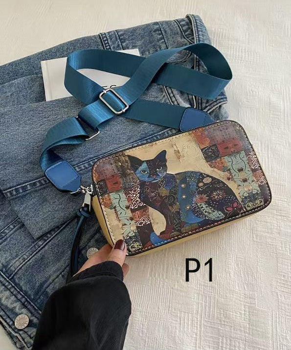 Casual Paintings Solid Durable Faux Leather CrossBody Camera Bag