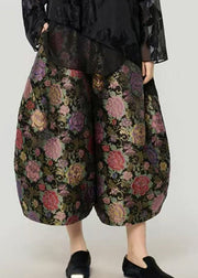 Casual Print Elastic Waist Crop Lantern Pants Fall