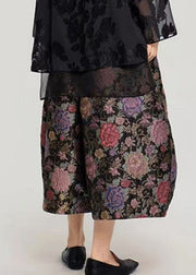 Casual Print Elastic Waist Crop Lantern Pants Fall
