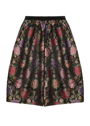 Casual Print Elastic Waist Crop Lantern Pants Fall