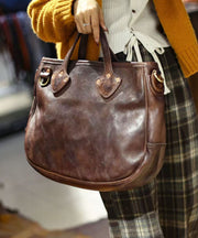 Casual Rivet Large Capacity Durable Leather Tote Handbag