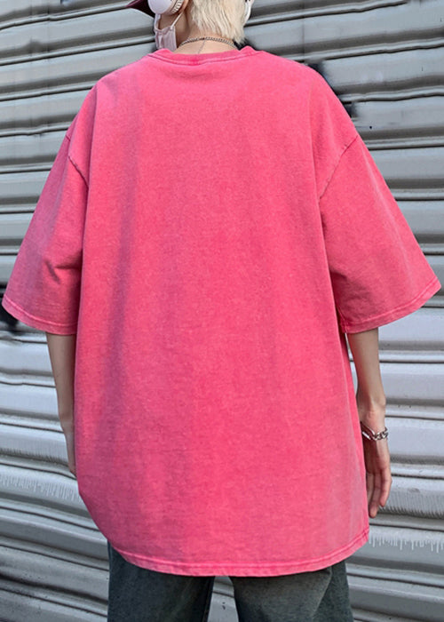 Casual Rose Print Oversized Cotton Mens T Shirts Half Sleeve