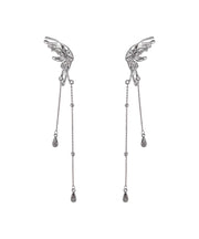 Casual Silk Copper Butterfly Tassel Drop Earrings