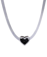 Casual Silk Sterling Silver Double-Layer Pendant Necklace
