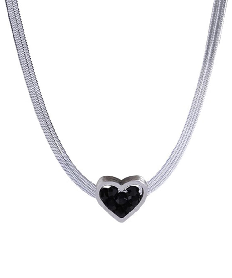 Casual Silk Sterling Silver Double-Layer Pendant Necklace