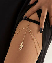 Casual Silk Sterling Silver Zircon Serpentine Tassel Beach Body Chain