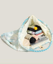 Casual Sky Blue Embroidery Daisy Nylon Shoulder Bags