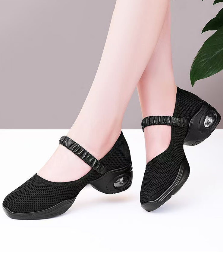 Casual Splicing Chunky Shoes Black Breathable Mesh