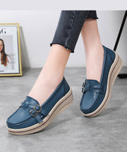 Casual Splicing Platform Penny Loafers Red Cowhide Leather