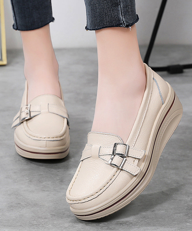 Casual Splicing Platform Penny Loafers Red Cowhide Leather