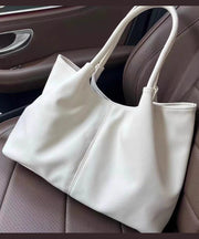 Casual White Large Capacity  Faux Leather Satchel Handbag