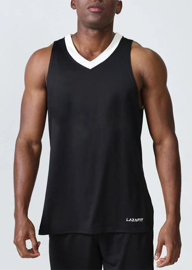 Casual White V Neck Cozy Cotton Mens Tank Sleeveless