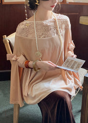 Champagne Sequins Bow Patchwork Silk Velour Cloak Sleeves Blouses Fall
