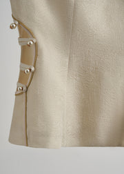 Chic Beige Chinese Button Hollow Out Oriental Vests Fall