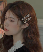 Chic Black Alloy Zircon Bow And Water Drop Two-Piece Set Hairpin