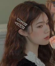 Chic Black Alloy Zircon Bow And Water Drop Two-Piece Set Hairpin