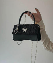 Chic Black Butterfly Faux Leather Chain Linked Mini Bag