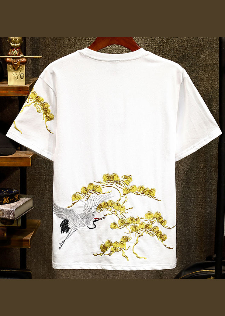 Chic Black Embroideried  T Shirts Men Apparel Summer