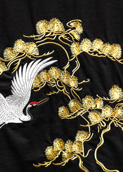 Chic Black Embroideried  T Shirts Men Apparel Summer