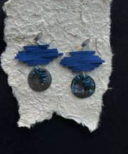 Chic Blue Sterling Silver Asymmetrical Drop Earrings