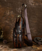 Chic Brown Versatile Durable Calf Leather Men Backpack Bag