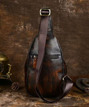 Chic Brown Versatile Durable Calf Leather Men Backpack Bag