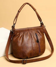 Chic Brown Versatile Faux Leather Shoulder Bag