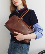 Chic Coffee Faux Leather Durable Shoulder Bag