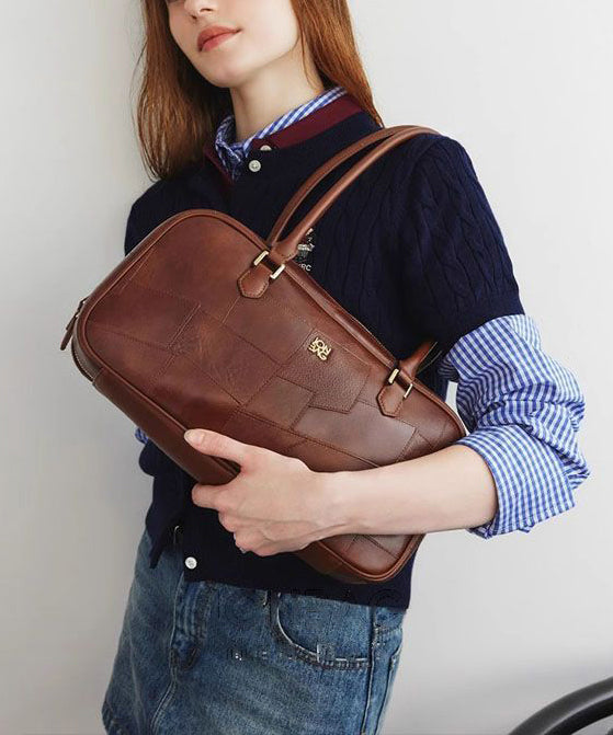 Chic Coffee Faux Leather Durable Shoulder Bag