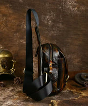 Chic Coffee Solid Durable Calf Leather Backpack Bag