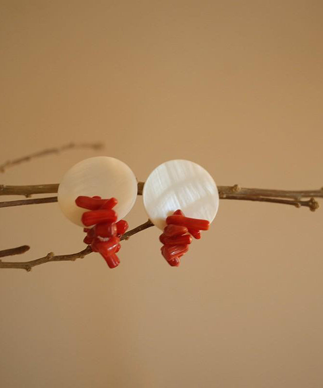 Chic Colorblock Alloy Shell Stud Earrings