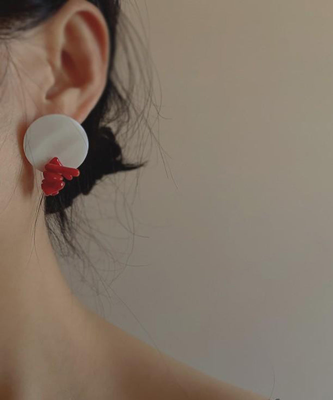 Chic Colorblock Alloy Shell Stud Earrings