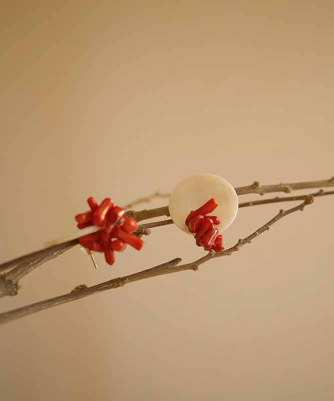 Chic Colorblock Alloy Shell Stud Earrings