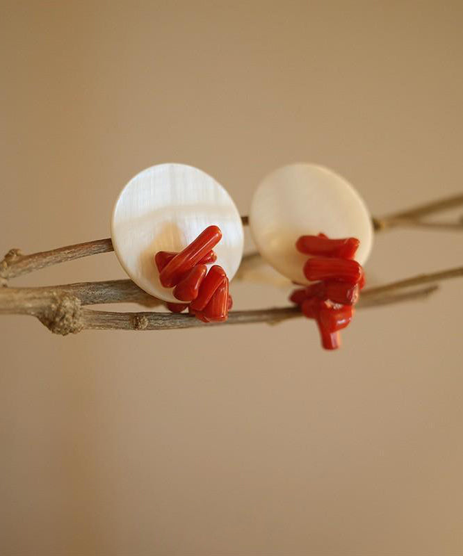 Chic Colorblock Alloy Shell Stud Earrings