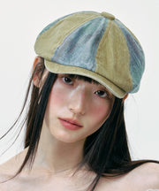 Chic Colorblock Korean Version Denim Breton Hat