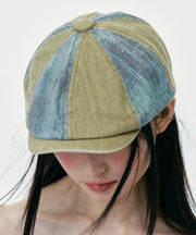 Chic Colorblock Korean Version Denim Breton Hat