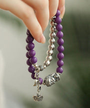 Chic Colorblock Sterling Silver Thriving Business Beading Charm Bracelet
