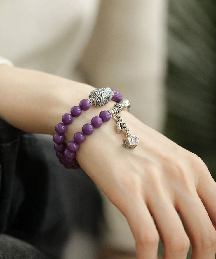 Chic Colorblock Sterling Silver Thriving Business Beading Charm Bracelet