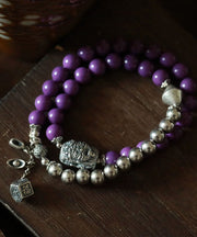 Chic Colorblock Sterling Silver Thriving Business Beading Charm Bracelet