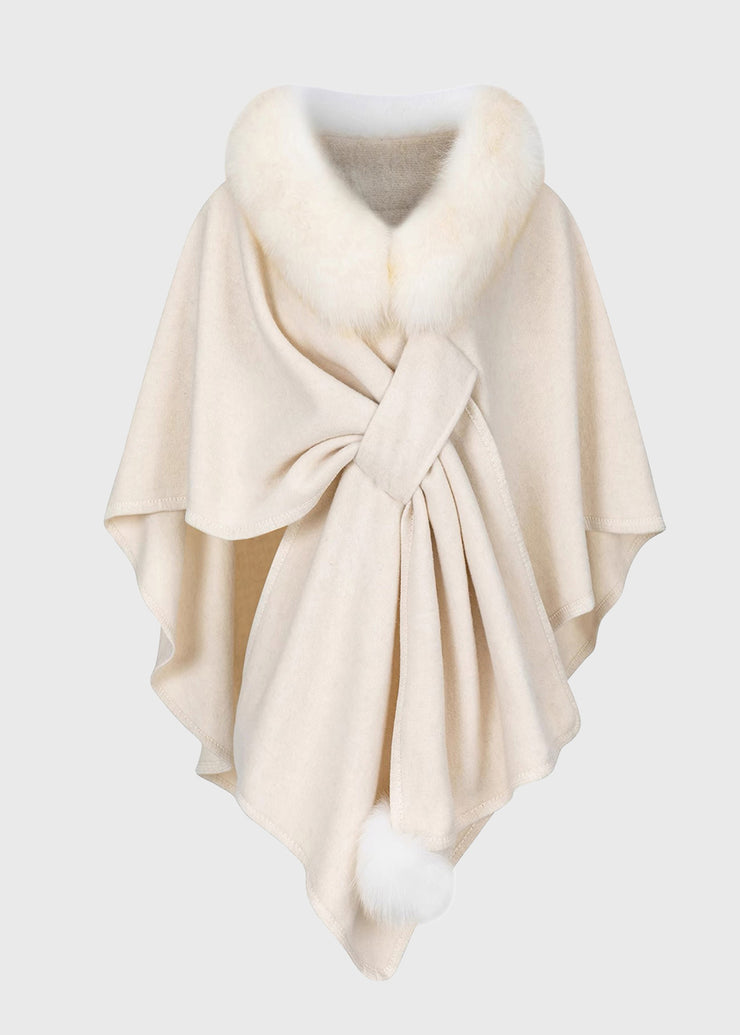 Chic Dark Grey Fur Collar Coats Batwing Sleeve