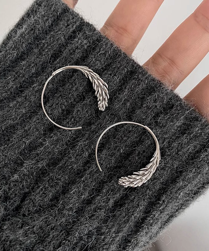 Chic Gold Copper Overgild Ear Of Wheat Hoop Earrings
