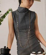Chic Gold Copper Overgild Hollow Out Floral Sweater Lariat Necklace