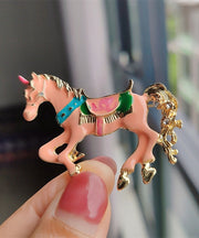 Chic Green Copper Overgild Enamel Win Instant Success Brooches